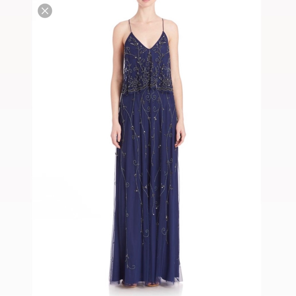 Navy Blue Maxi Dress - Aidan Mattox